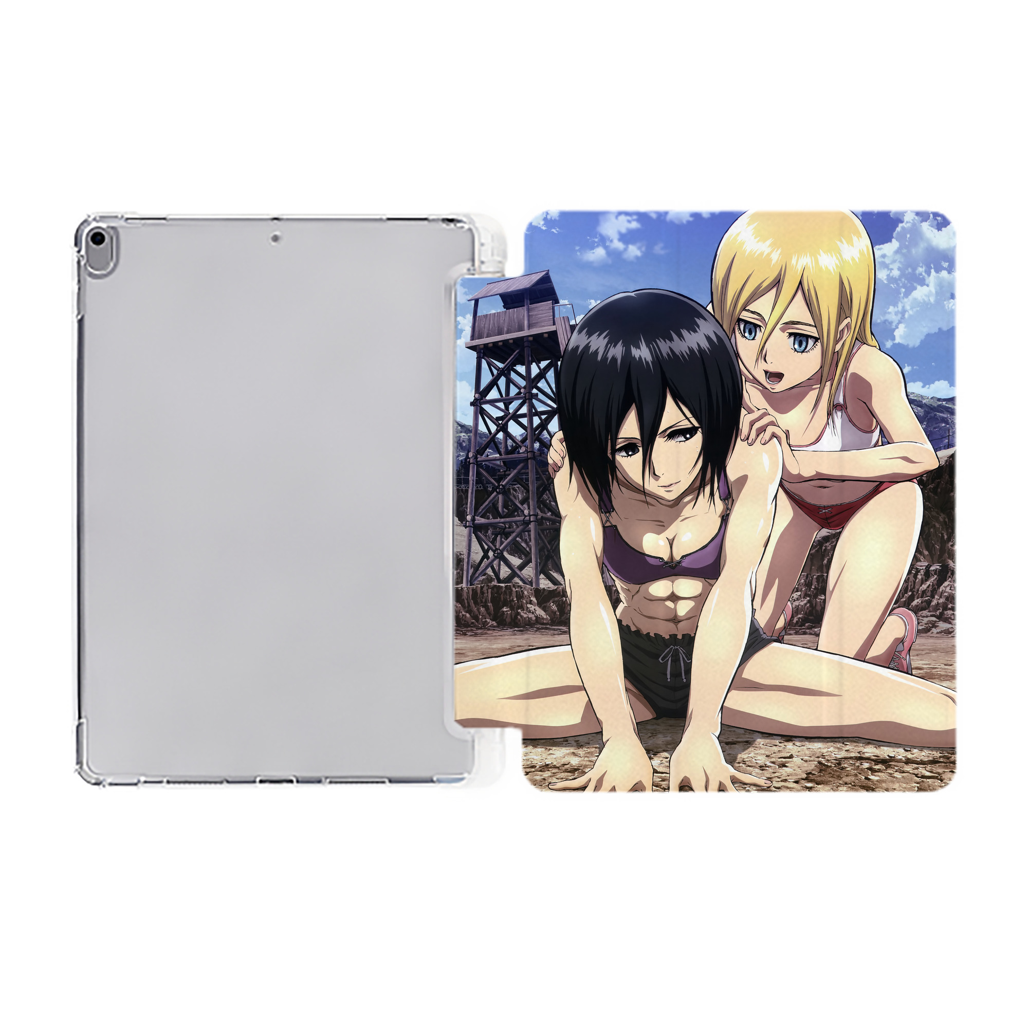 （画像用） 進撃の巨人 Attack on Titan IPad ケース ペン収納付き 三つ折りスタンド PUレザー×シリコン 対応機種9.5/10.5/10.9インチ